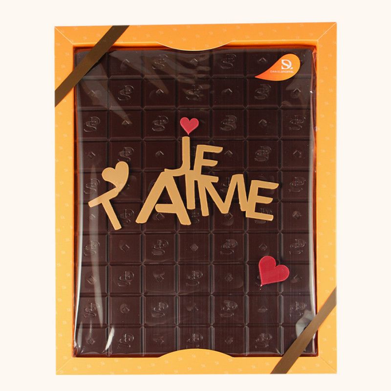 Tablette XXL JE T'AIME Chocolat Noir