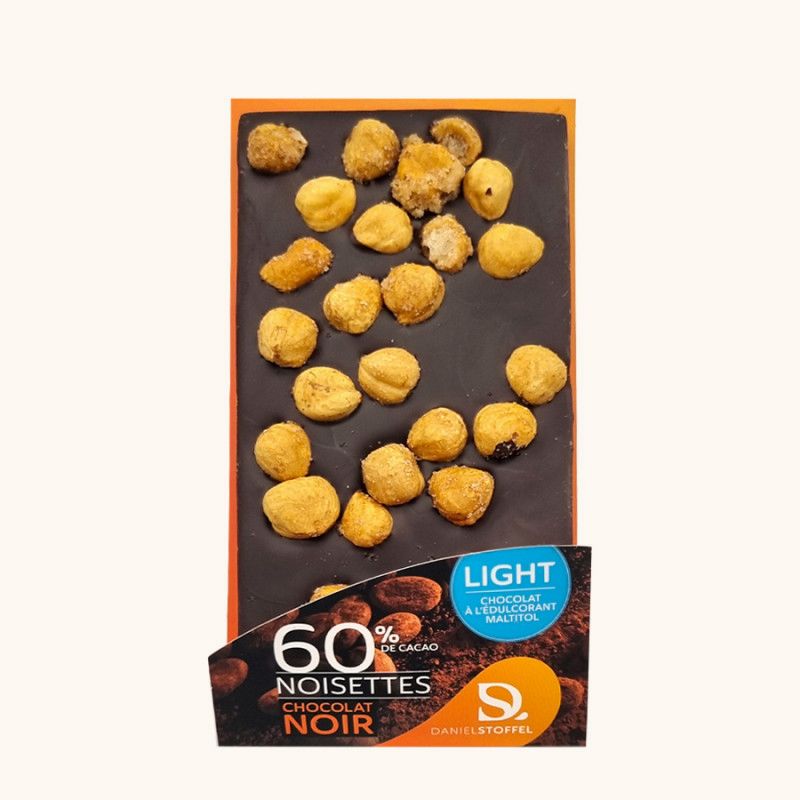 Tablette Chocolat Noir Aux Noisettes Avec Édulcorant
