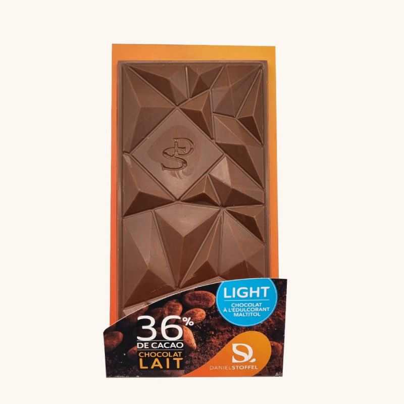 Tablette chocolat lait 36% avec édulcorant