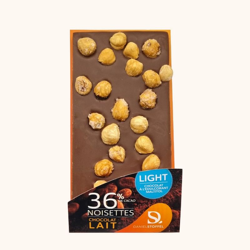 Tablette Chocolat Au Lait Aux Noisettes Avec Édulcorant
