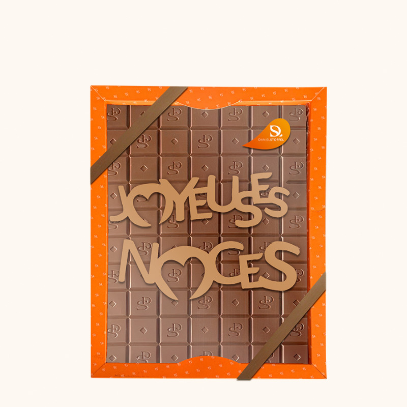 TABLETTE XXL JOYEUSES NOCES CHOCOLAT AU LAIT