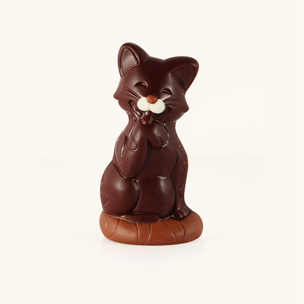 moulage chat au chocolat noir avec édulcorant