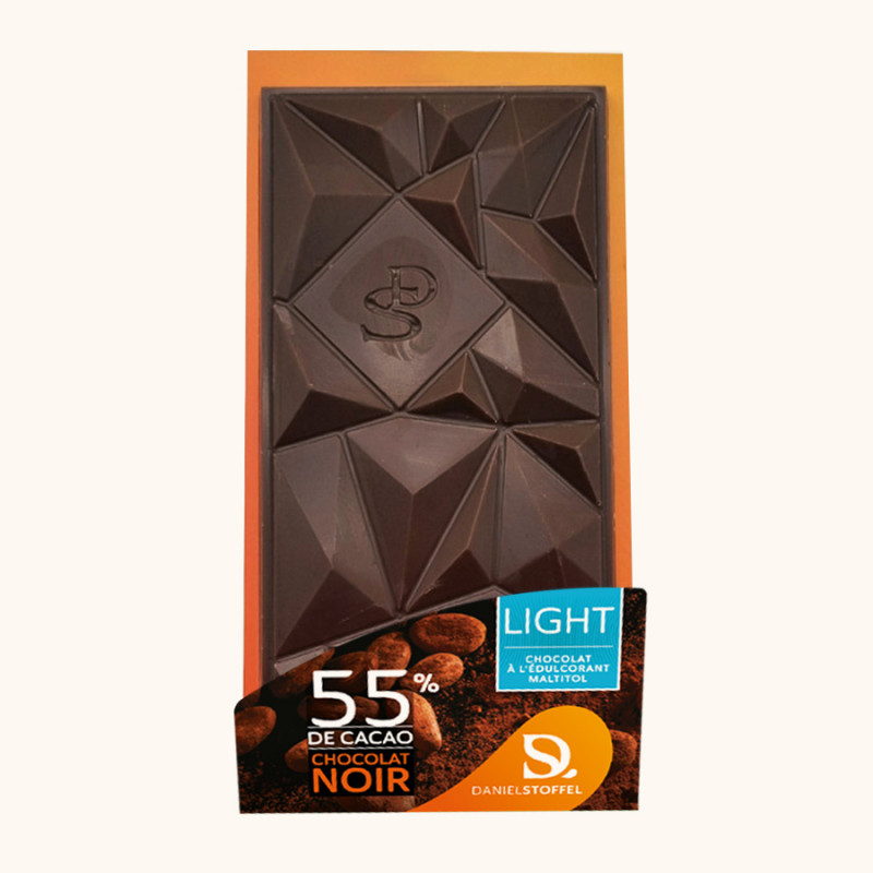 Tablette Chocolat Noir  55% Avec Édulcorant