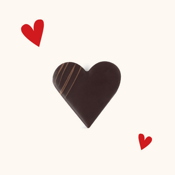 Cadeau coeur en chocolat noir