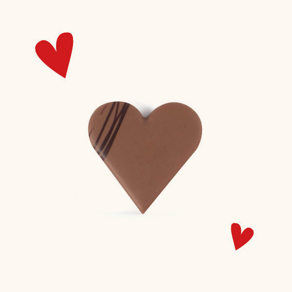 Cadeau cœur en chocolat au lait