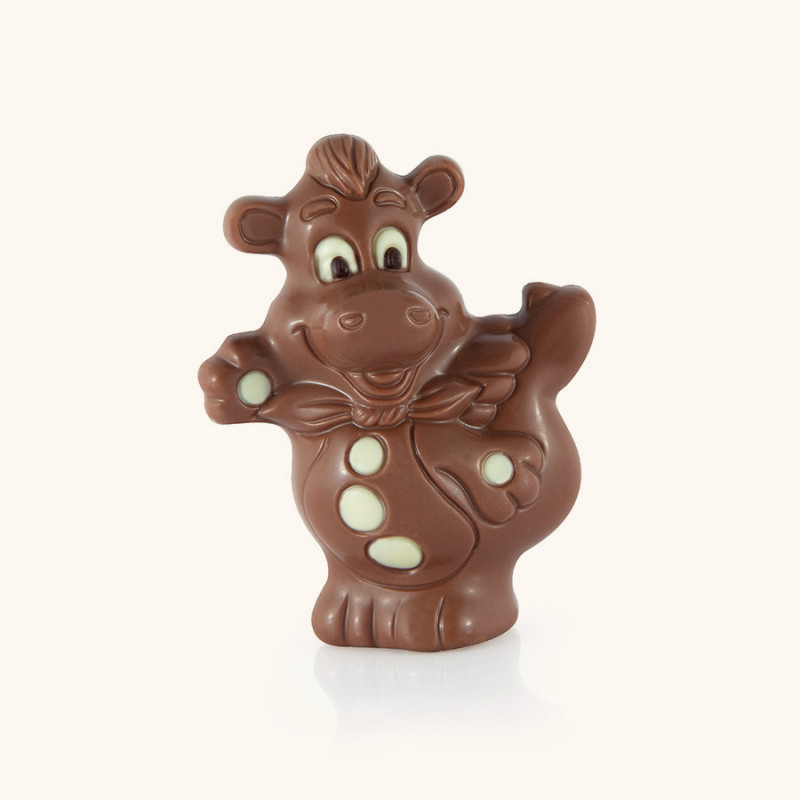 Moulage dragon en chocolat au lait.